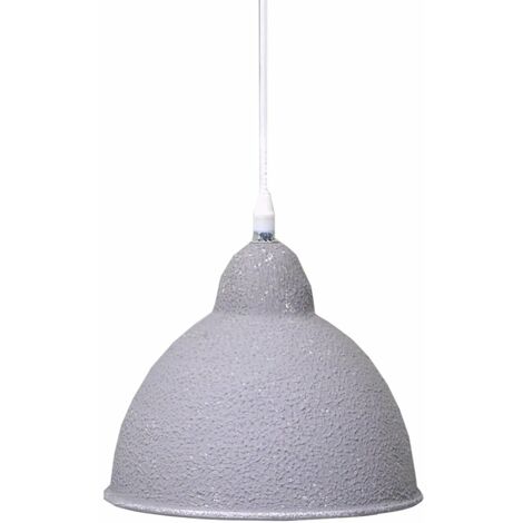 Lampadario in metallo vintage bianco/grigio sagomato con attacco cm Ø19xh21
