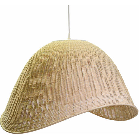 Lampadario in rattan sbiancato con attaccocm 62,5x53,5xh40