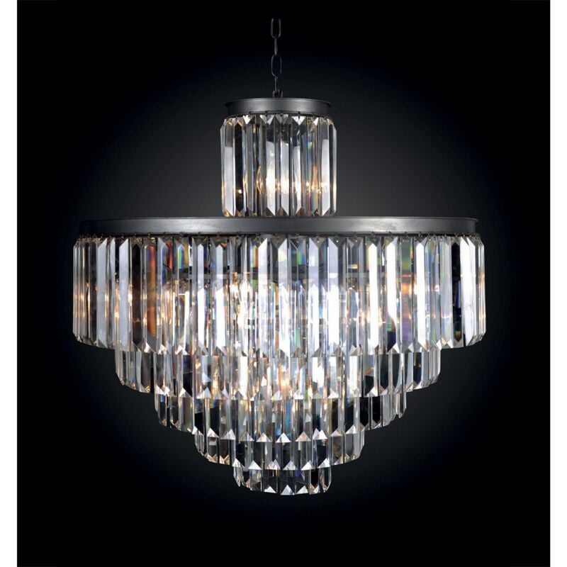 Signature - Lampadario in vetro grigio Fulgurant D82 cm