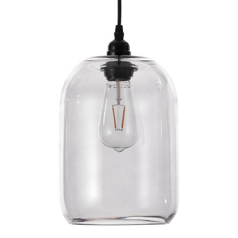 Lampadario in vetro grigio trasparente cm. Ø.18 x H.25