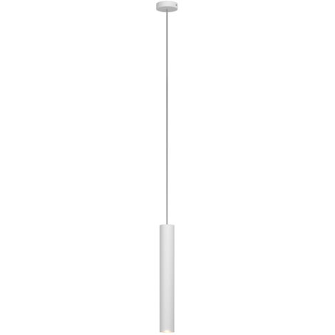 Lampadario Industrial-Minimal Xeana Metallo Bianco 1 Luce Gu10