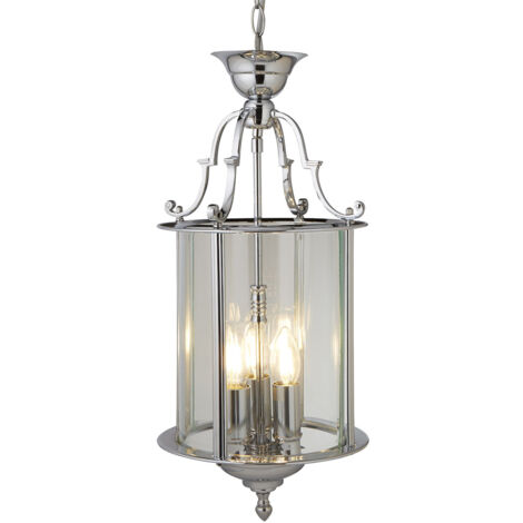 Lampadario Industrial-Nordico Balls Adjustable Cromo Vetro 3 Luci E14