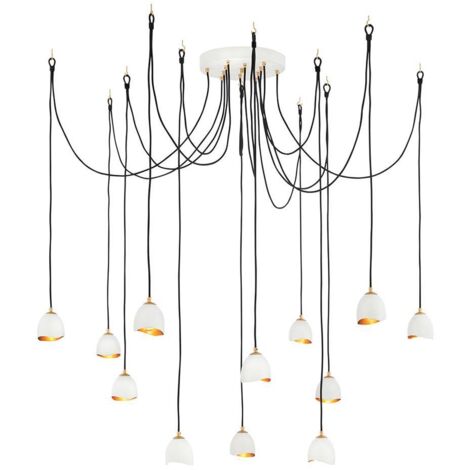 Lampadario Industrial Nordico Nula Acciaio 12 Luci E14