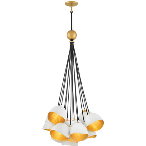 Lampadario Industrial Nordico Nula Acciaio 15 Luci E14
