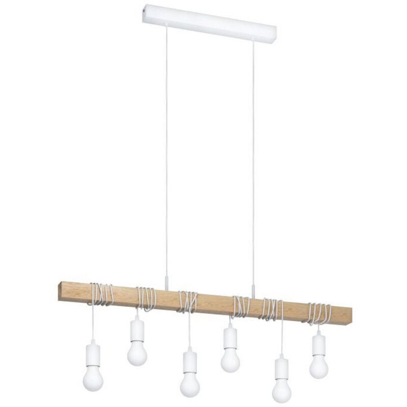 Eglo - Lampada Sospensione in Legno Townshend 6 Lampadine Soffitto