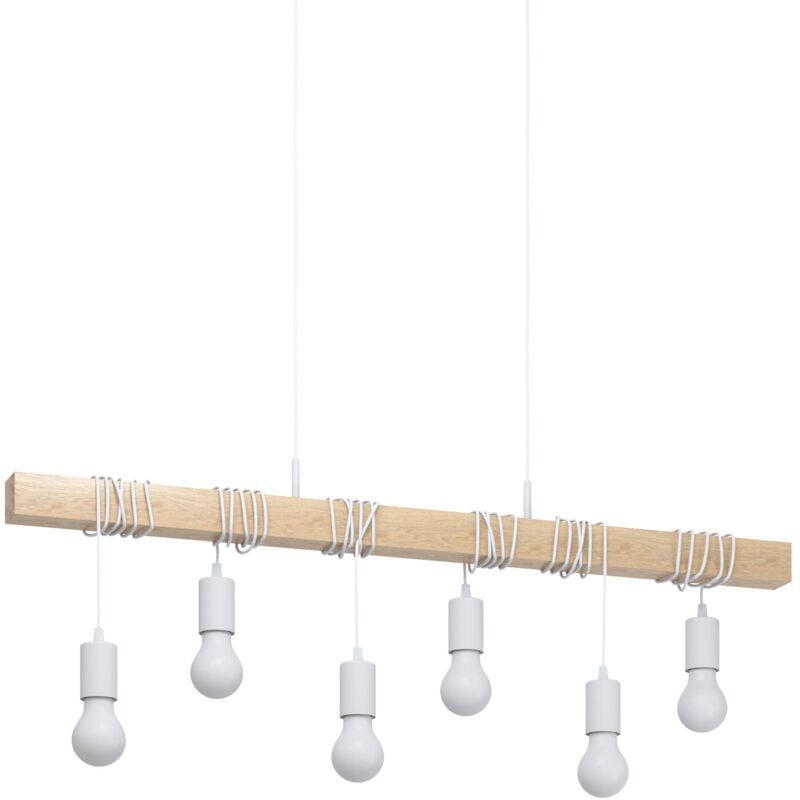 Eglo - Lampada Sospensione in Legno Townshend 6 Lampadine Soffitto