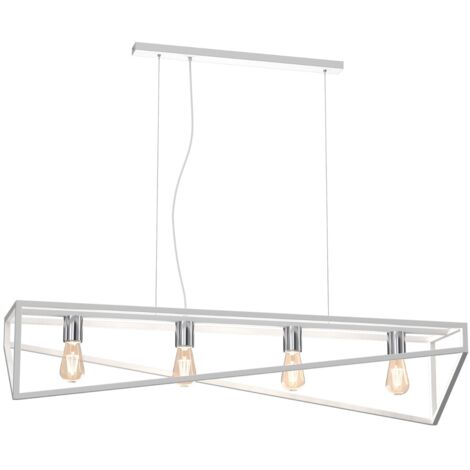 Lampadario industriale metallo bianco/cromo Gote 4xE27 Luminex