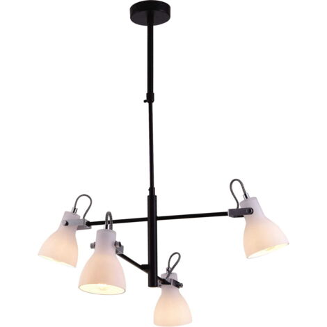 Lampadario industriale nero/bianco 4xE14 Kaja KANTI K-8107