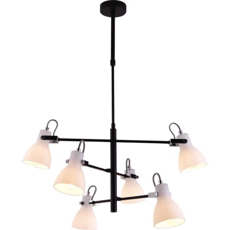 Lampadario industriale nero/bianco 6xE14 Kaja KANTI K-8108