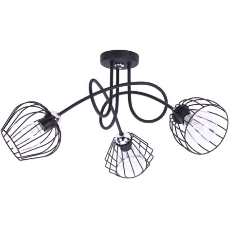 LAMPADARIO INDUSTRIALE PER 3 LAMPADINE SOPRA IL TAVOLO DEL LOFT