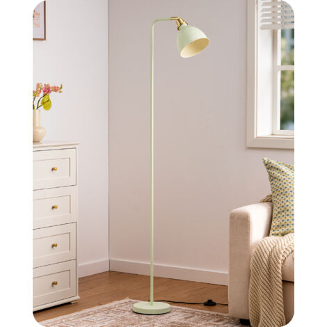 Lampadario industriale – Stile retrò paralino in metallo – Testa regolabile, portalampada E27 – Lampadina LED inclusa – Colore verde chiaro