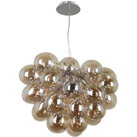 Lampadario Italux Bento moderno cromo oro 8xG9 Ø50cm