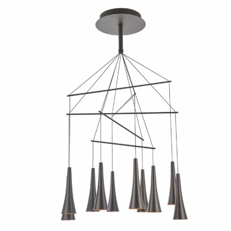 Lampadario Italux Luca LED 10 luci bronzo 73cm 3000K