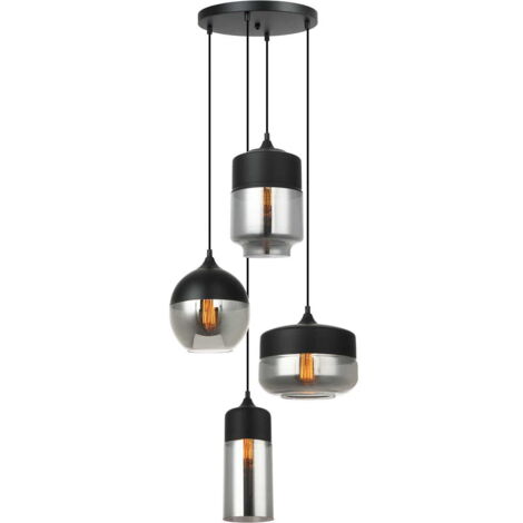 Lampadario Italux Molina moderno nero 4xE27 MDM-4364/4