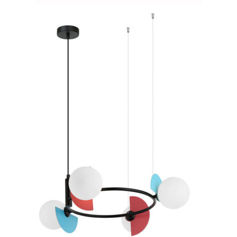 Lampadario Italux NAUTI vetro multicolor 4xG9 Ø62cm