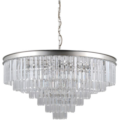 Lampadario Italux Verdes con cristalli argento PND-44372-14A-SLVR-BRW