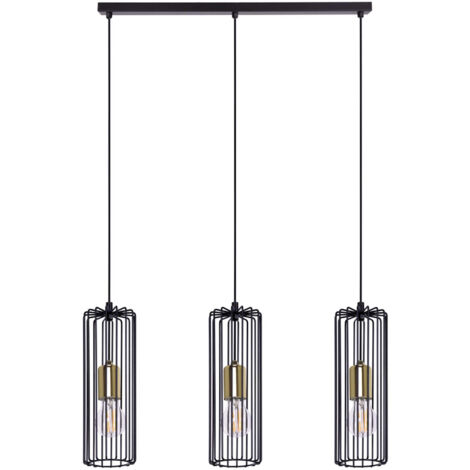 Lampadario Kaja Gabia K-4936 loft metallo nero/oro 3xE27