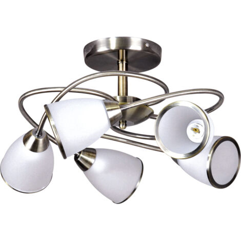 Lampadario Kaja Plato 5 luci E14 metallo patina bianco