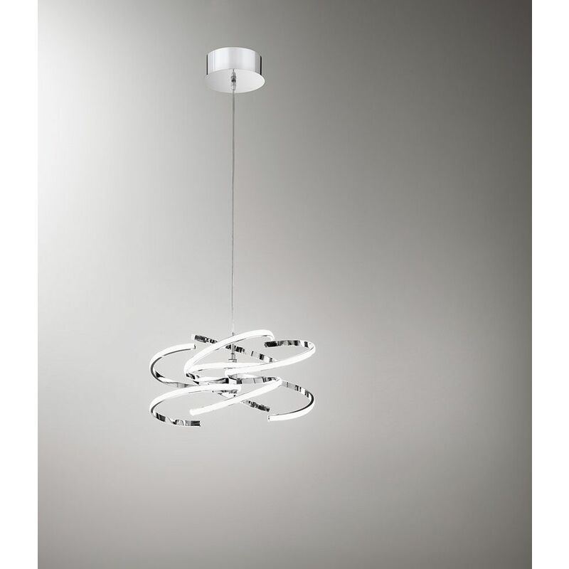 Image of Perenzilluminazione - Lampadario lampada a sospensione in metallo cromo lucido D.47cm art.6396cl lc Illuminazione moderna per salone cucina