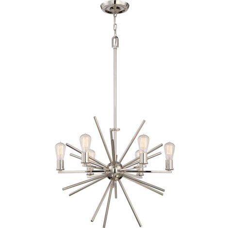 Lampadario lampada a sospensione lampada sala da pranzo plafoniera acciaio argento D 64,8 cm