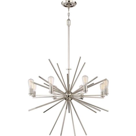 Lampadario lampada a sospensione lampada sala da pranzo plafoniera acciaio argento D 86,4 cm