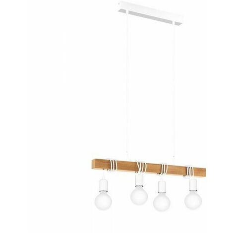 Lampadario Lampada a Sospensione Legno Bianco Interno Vintage Townshend Eglo