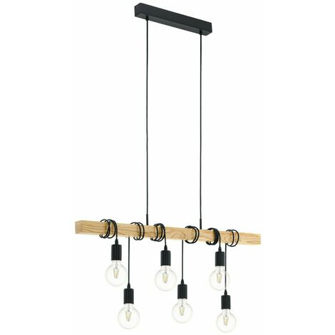 Lampadario Lampada a Sospensione Legno Lampadine Interno Vintage Townshend Eglo