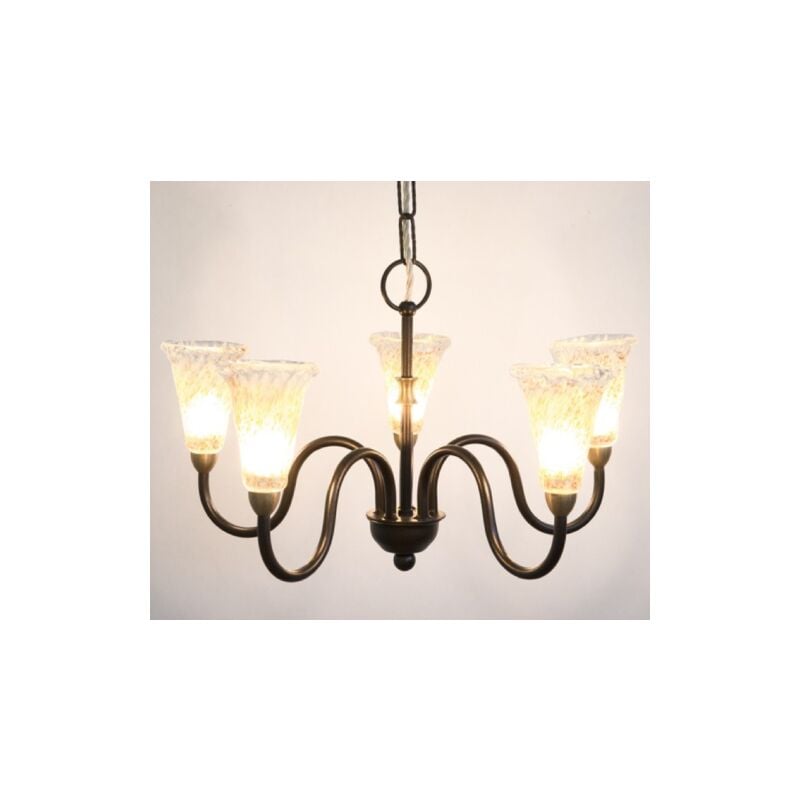 Lampadario lampada sogno a catena 5 luci in ferro