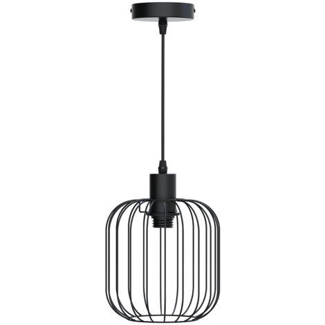 LAMPADARIO LAMPADA SOSPENSIONE DESIGN MODERNO INDUSTRIALE PARALUME NERO E27