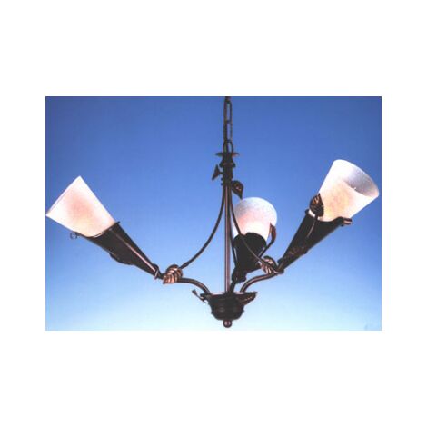 LAMPADARIO LAMPADA WONDERFUL 3 LUCI FERRO BATTUTO CRUCCOLINI