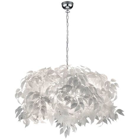 Lampadario LEAVY bianco/argento metallo 4 luci E14 RL