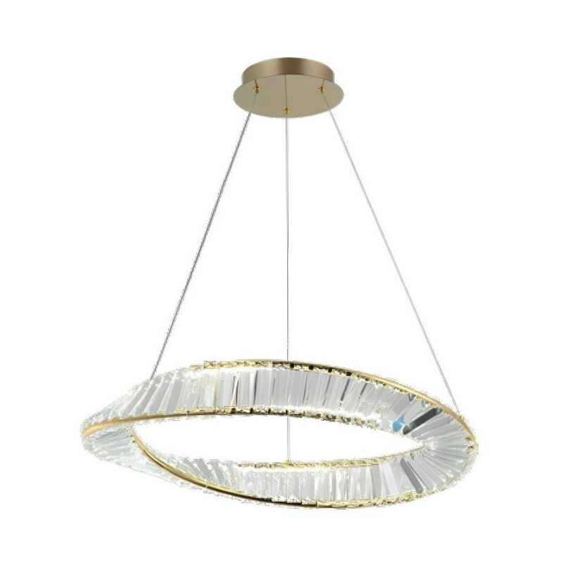 Image of Lampadario Led 45w Sospeso Da Soffitto Curve Con Cristalli Luce Frossoda 8000k B76 - - Trade Shop Traesio