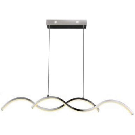 Lampadario led a sospensione 25 watt luce fredda 6500k lampada twist argento