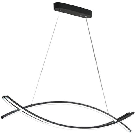 Lampadario led a sospensione 42 watt lampada moderna nera a luce calda 3000K
