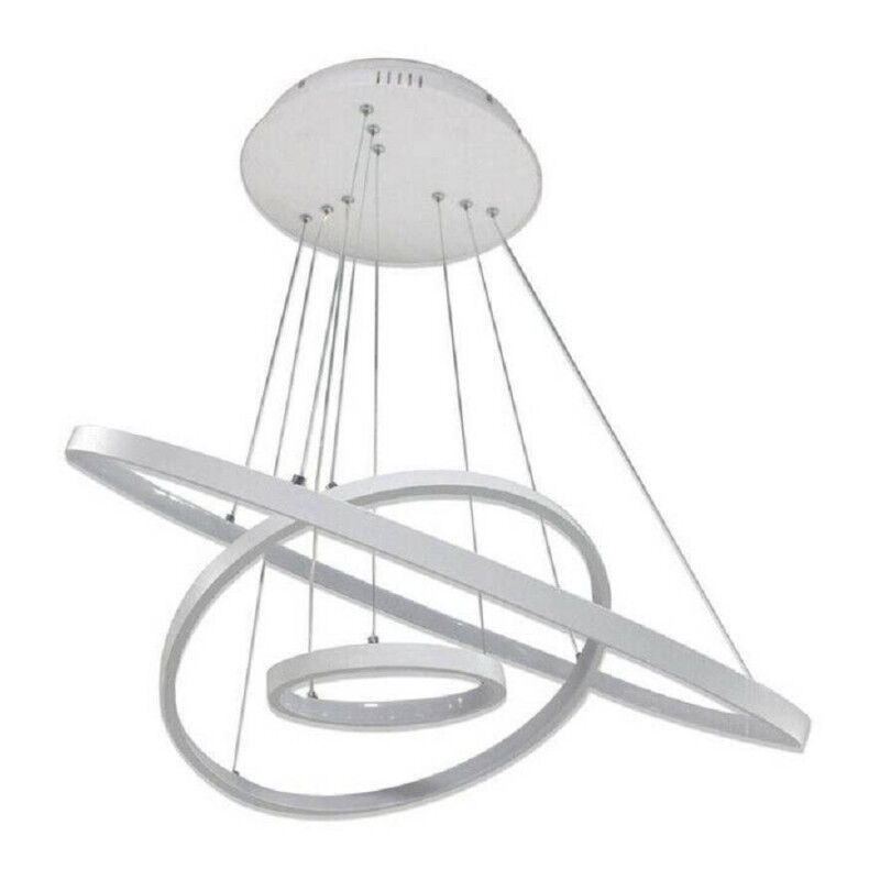 Lampadario Led a Sospensione 48 w a Forma Di Pianeta Luce Calda 3000k Bianco B40 - - Trade Shop Traesio