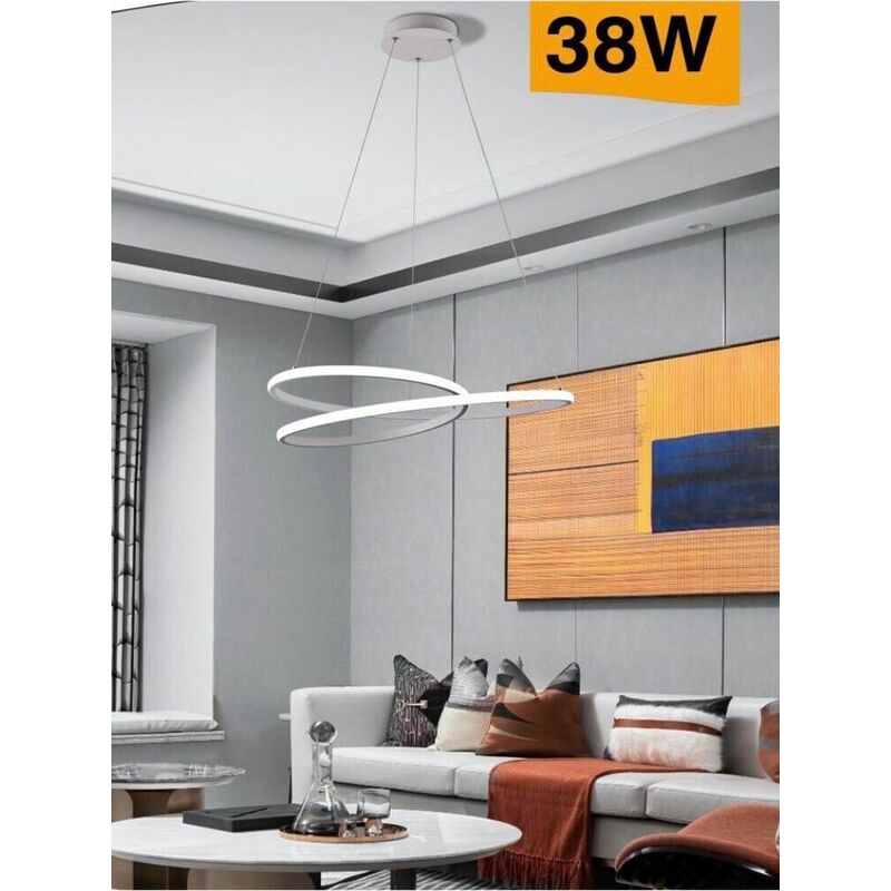 Lampadario Led a Sospensione Anelli Incrociati 38