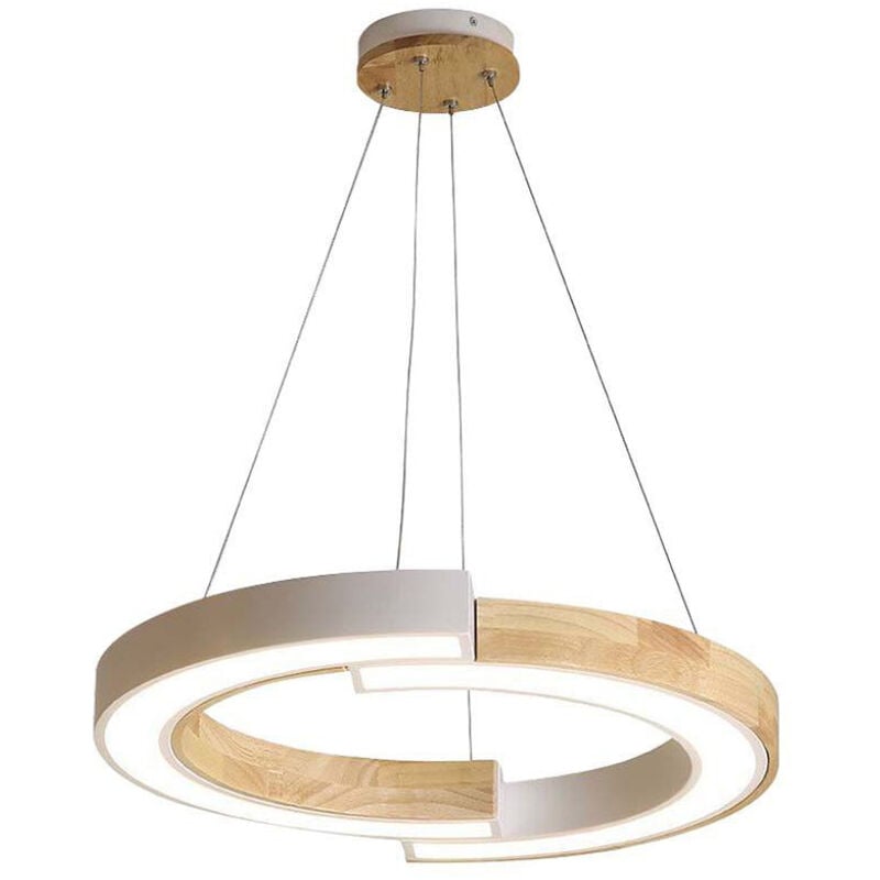 V-tac - Lustre led à suspension avec 2 croissants 32W en bois blanc 4337112cm 4000K