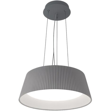Lampadario LED a sospensione moderno grigio 36W con tecnologia CCT Switch luce regolabile caldo naturale freddo design elegante per cucina salotto e sala da pranzo