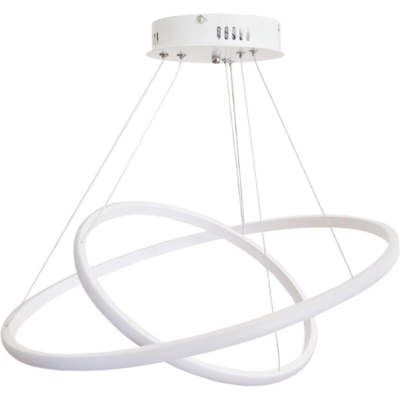 Lampadario LED con 2 Cerchi a Luce Naturale 2 cerchi 60w 4000k