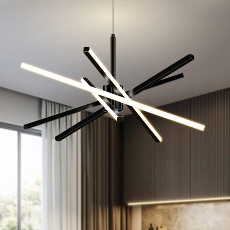 OIHPAW Lampadario LED Dimmerabile,82W Plafoniera a LED,Lampadario a Sospensione Moderno a LED Altezza Regolabile,3000k-6000K Dimmerabile per Soggiorno Sala da Pranzo Cucina Stanza degli Lampada