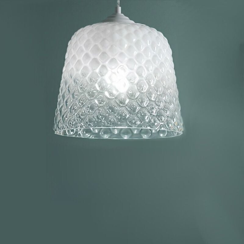Lustre led Gea Luce alice sp e27 plafonnier en verre blanc ombré