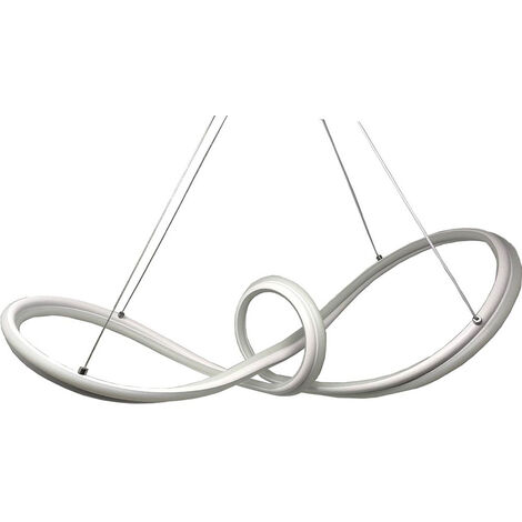Lampadario led moderno intrecciato a fiocco bianco lampada a sospensione 57 watt luce calda 3000k
