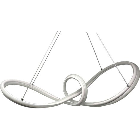 VETRINEINRETE Lampadario led moderno intrecciato a fiocco bianco lampada a sospensione 57 watt luce naturale 4000k
