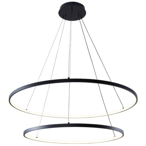 Lampadario LED nero 2 anelli Breno 60W Zuma Line 2023200-BK
