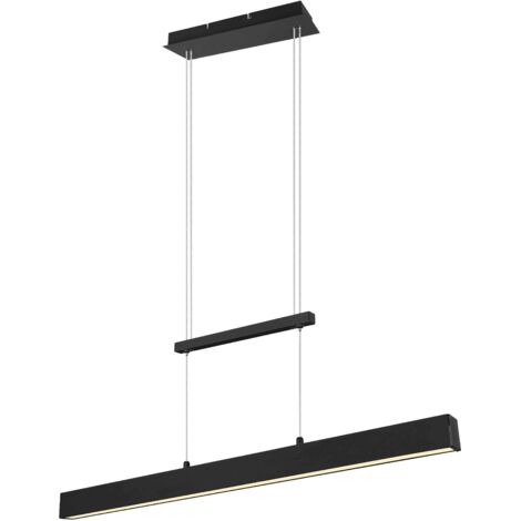 Lampadario LED PAROS nero 3 luci 32W 3000K 90cm RL