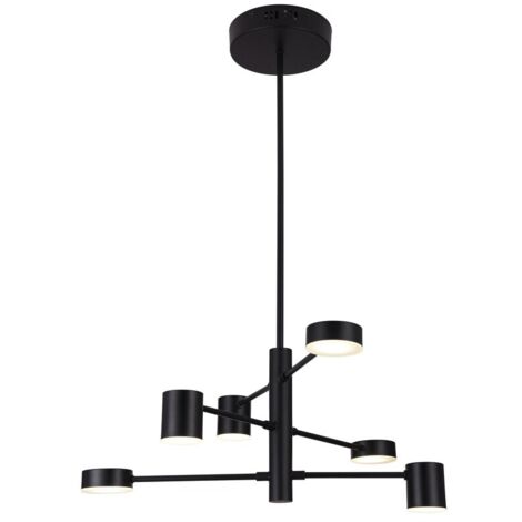 Lampadario LED Rabalux Solomon 30W nero opaco Ø57cm