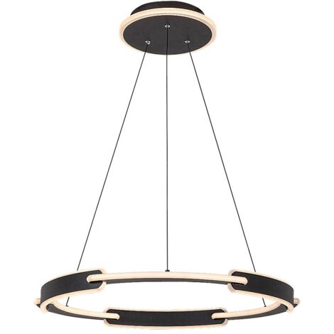 Lampadario LED ring Sindri Rabalux nero Ø60 45W 3000-4000K