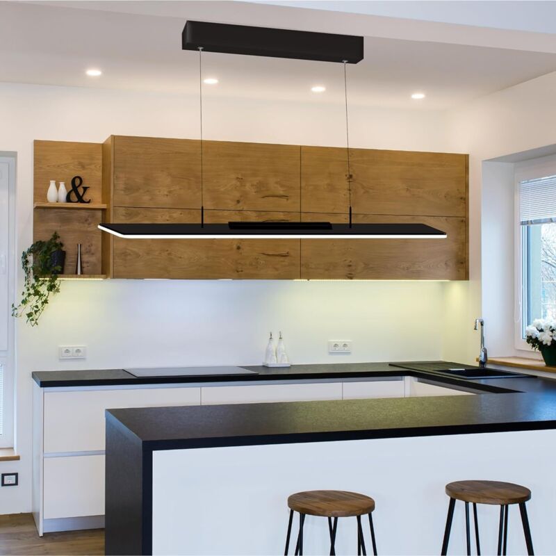 Lampadario LED Sospeso con Luce Dimmerabile 70w Nero