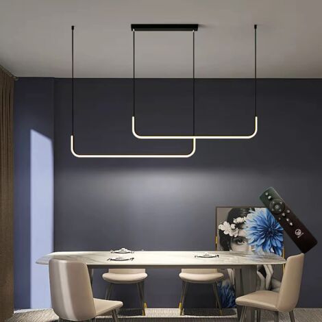 Lampadario LED,Plafoniera a LED,42W Dimmerabili Lampadari Moderni,Lampada a Sospensione LED Lampada da Soffitto,Plafoniera in Alluminio Ciondolo Altezza e Regolabile (150CM)