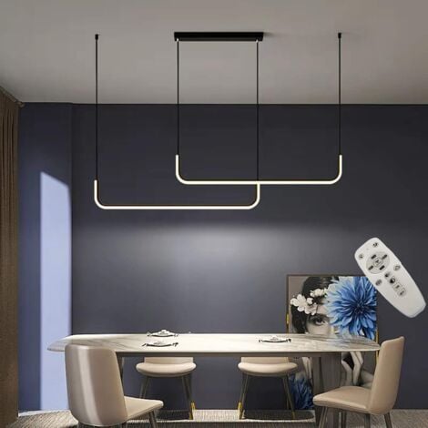 Lampadario LED,Plafoniera a LED,42W Dimmerabili Lampadari Moderni,Lampada a Sospensione LED Lampada da Soffitto,Plafoniera in Alluminio Ciondolo Altezza e Regolabile